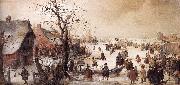AVERCAMP, Hendrick Winter Scene on a Canal  ggg Spain oil painting artist